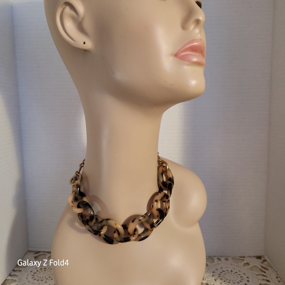 J Crew...Chunky Tortoise Shell Necklace